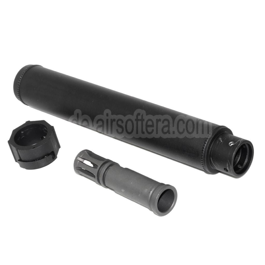 5KU 249mm SOCOM762 SS QD Schalldämpfer A mit Mündungsfeuerdämpfer Geeignet für -14mm CCW Gegen den Uhrzeigersinn Lauf Gewehre Airsoft Schwarz