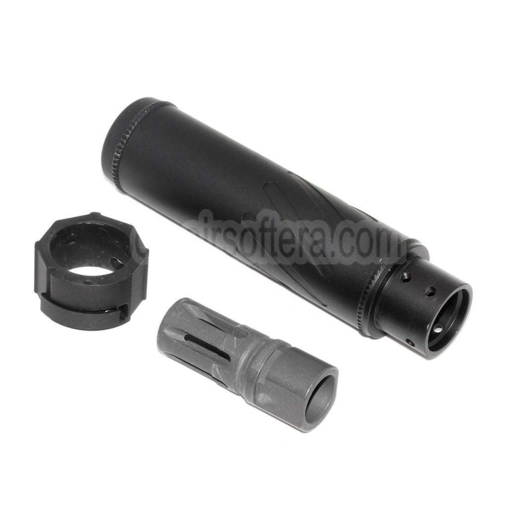 5KU 153mm/173mm SOCOM556 RC QD Schalldämpfer mit Mündungsfeuerdämpfer Geeignet für -14mm CCW Gegen den Uhrzeigersinn Lauf Gewehre Airsoft Schwarz