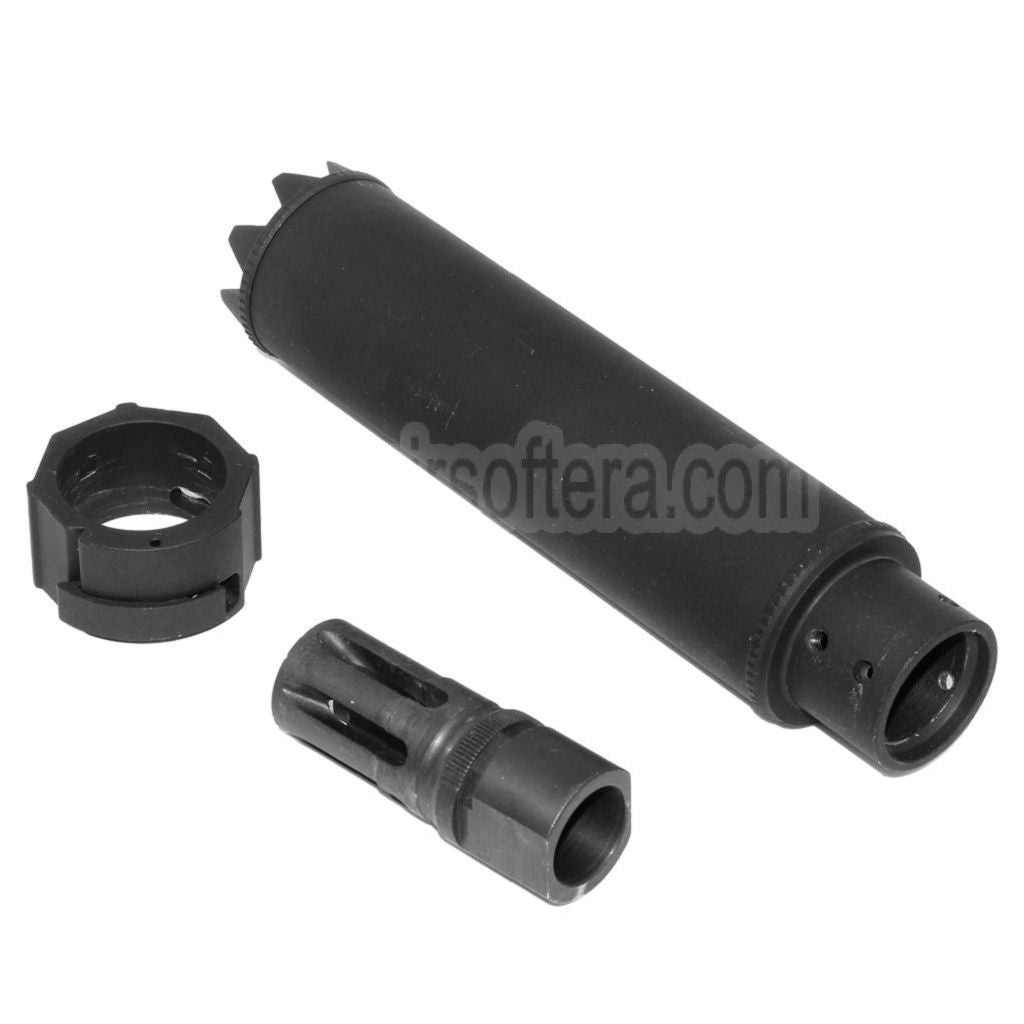 5KU 170mm/191mm SOCOM MG Monster QD Schalldämpfer mit Mündungsfeuerdämpfer Geeignet für -14mm CCW Gegen den Uhrzeigersinn Lauf Gewehre Airsoft Schwarz