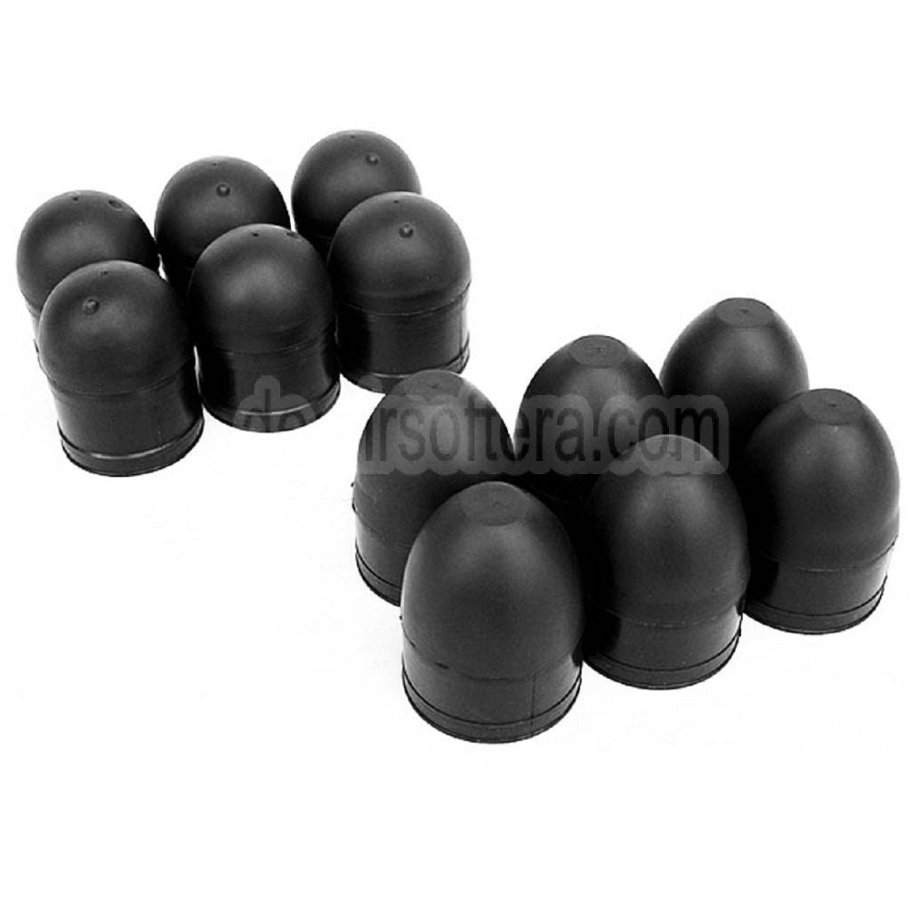 5KU 12 Stück Ersatz Gummigeschoss Granatenkopf Geeignet für 40mm Patronengehäuse Schwarz