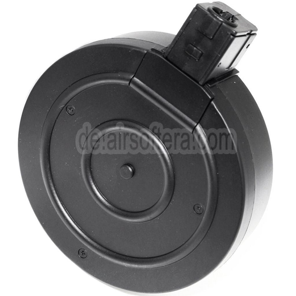 AirsoftEra 370rd Trommelmagazin Geeignet für WELL R2 Tokyo Marui Vz61 SCORPION Serie SMG Gewehre Schwarz