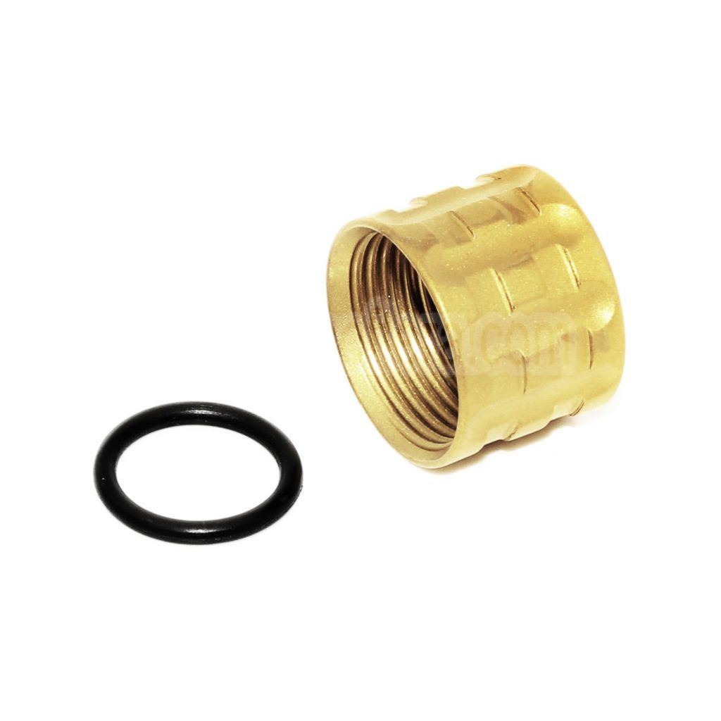 5KU TP-Pro Knurled Laufgewinde Schutzabdeckung -14mm CCW gegen den Uhrzeigersinn Geeignet für Tokyo Marui G17 GBB Pistolen Airsoft Gold