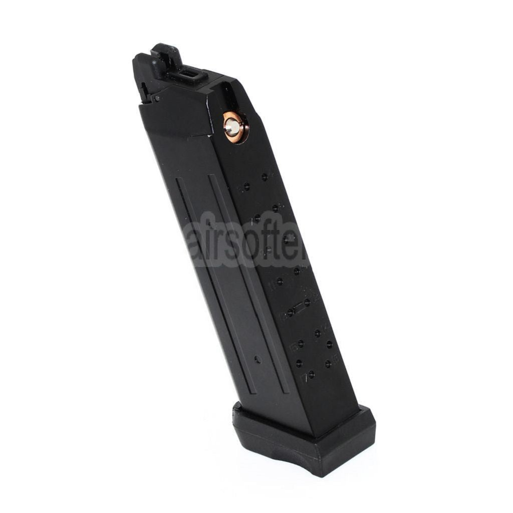 APS 23rd Doppelte Leistung Co2 Magazin Geeignet für G17 G18C ACP601 ACP606 A-CAP Z1-CAP Black Hornet Dragonfly Scorpion SHARK Spyder X1-CAP / Tokyo Marui / WE / Armorer Works GBB Pistolen Airsoft Schwarz
