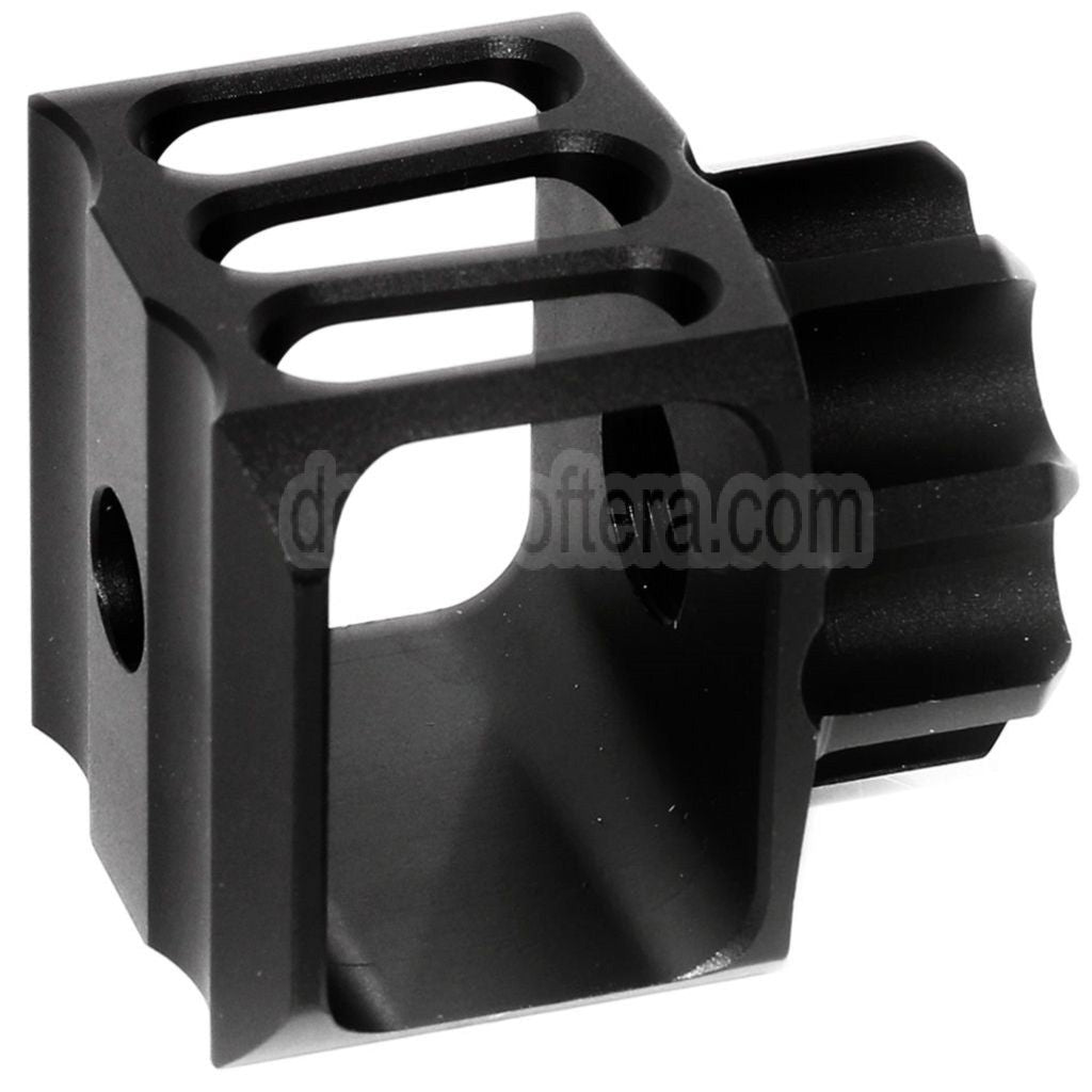 5KU CNC Aluminium LAF-28 Stil Mündungsbremse Mündungsfeuerdämpfer Geeignet für -14mm CCW Gegen den Uhrzeigersinn Lauf Gewehre Airsoft Schwarz