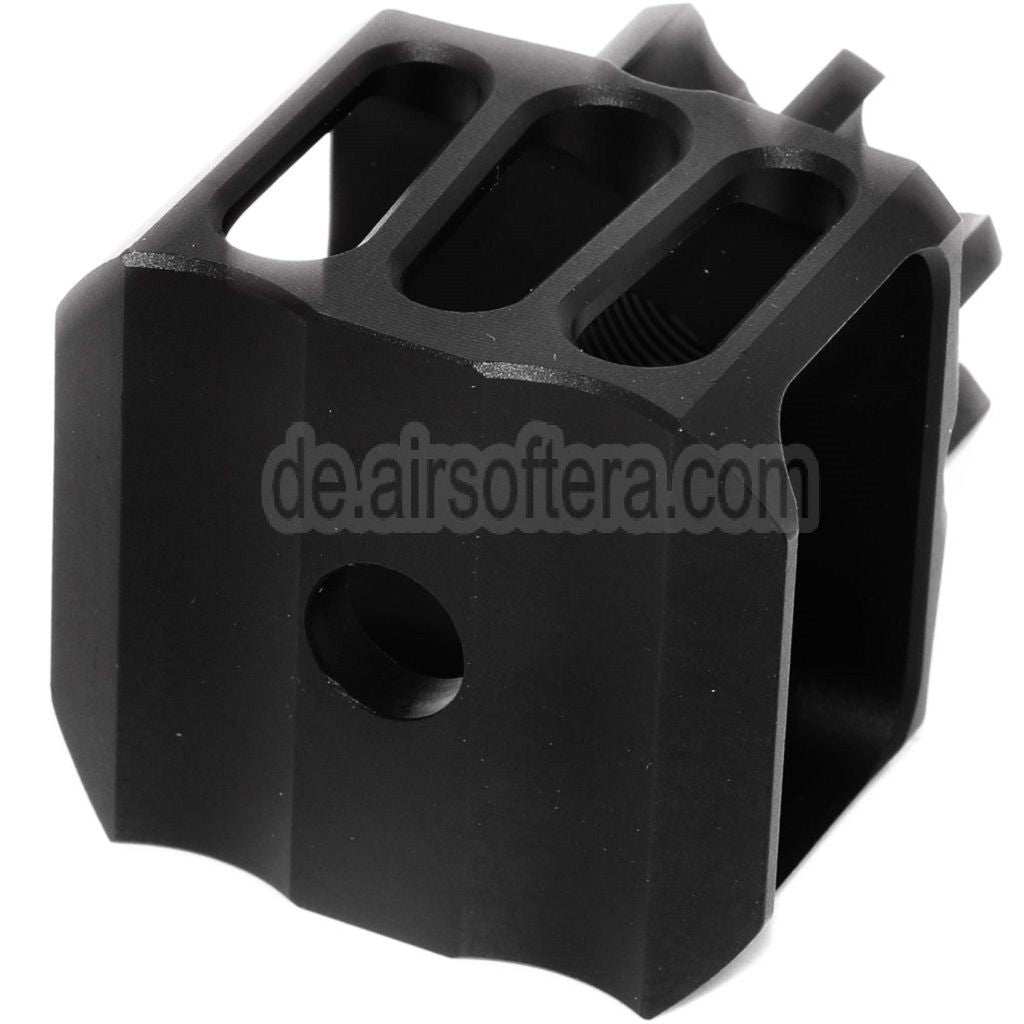5KU CNC Aluminium LAF-28 Stil Mündungsbremse Mündungsfeuerdämpfer Geeignet für -14mm CCW Gegen den Uhrzeigersinn Lauf Gewehre Airsoft Schwarz