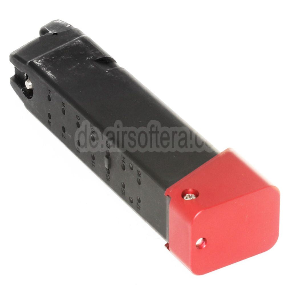 DOUBLE BELL 24rd Co2 Magazin Geeignet für G17 G18C G-Serie GBB Pistolen Airsoft Schwarz/Rot