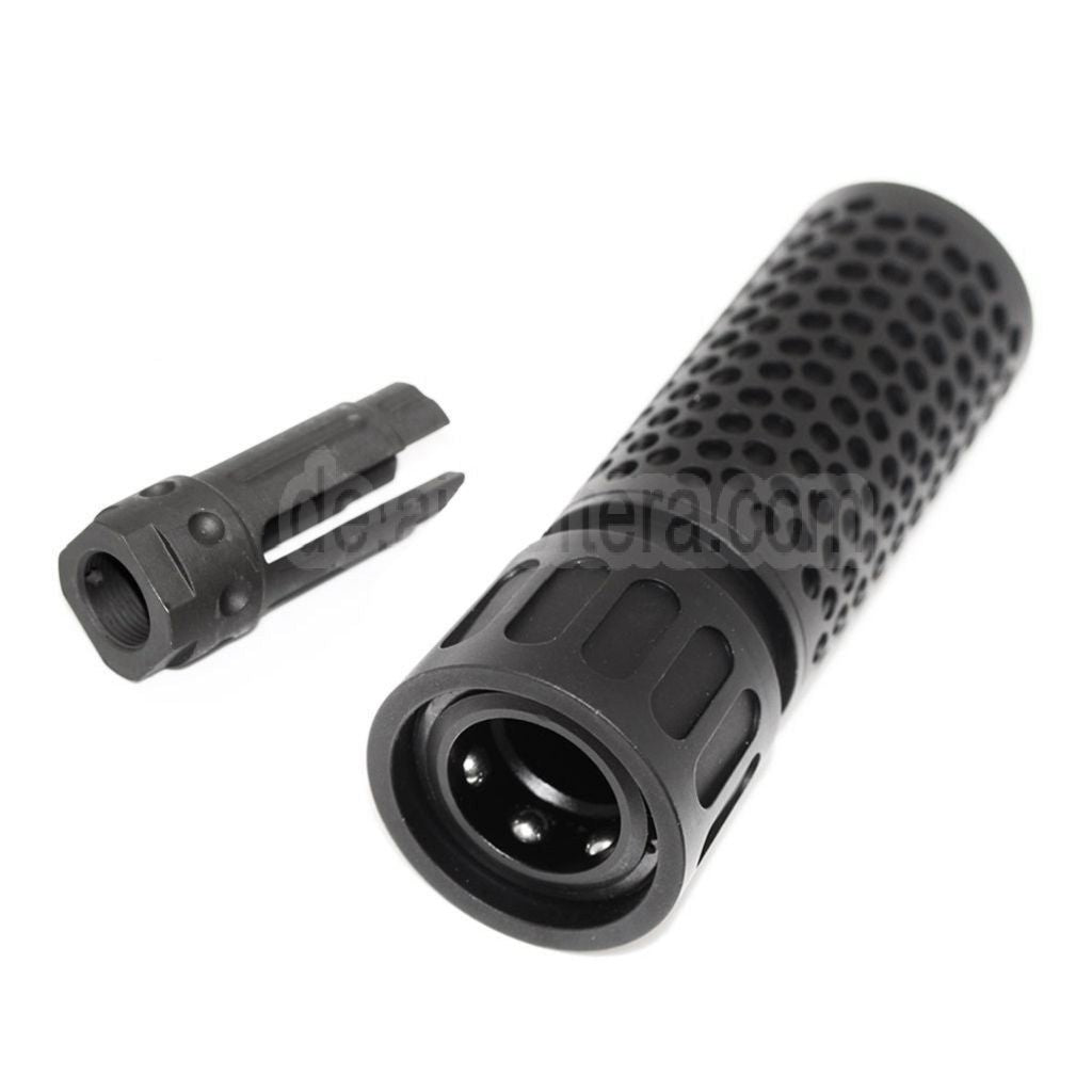5KU 125mm 5 Zoll KAC Stil QDC/CQB Schalldämpfer mit Mündungsfeuerdämpfer Geeignet für -14mm CCW Gegen den Uhrzeigersinn Lauf Gewehre Airsoft