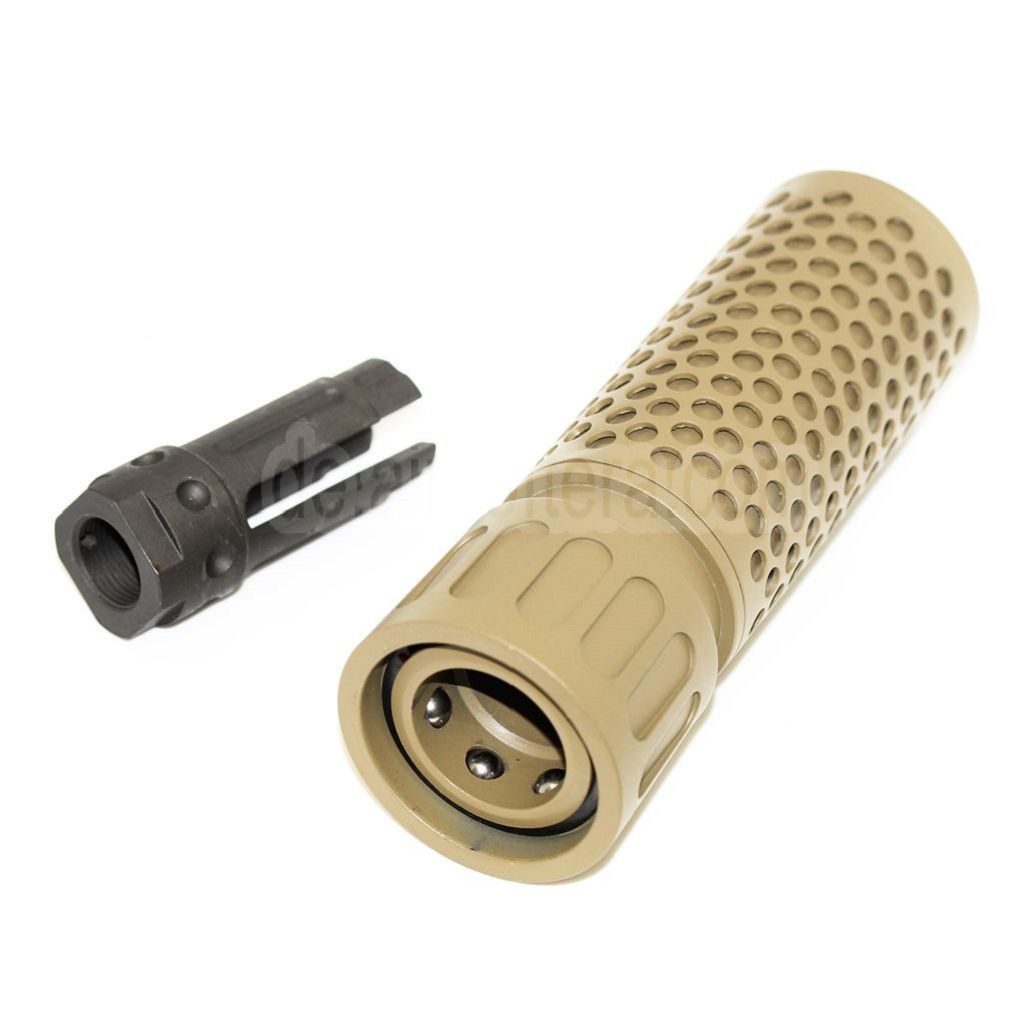 5KU 125mm 5 Zoll KAC Stil QDC/CQB Schalldämpfer mit Mündungsfeuerdämpfer Geeignet für -14mm CCW Gegen den Uhrzeigersinn Lauf Gewehre Airsoft