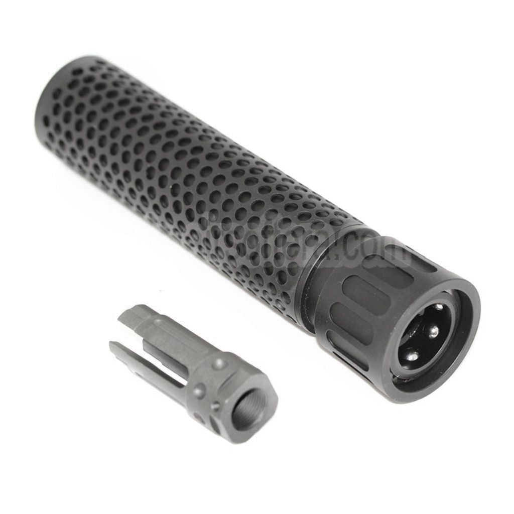 5KU 179mm 7 Zoll KAC Stil QDC/CQB Schalldämpfer mit Mündungsfeuerdämpfer Geeignet für -14mm CCW Gegen den Uhrzeigersinn Lauf Gewehre Airsoft