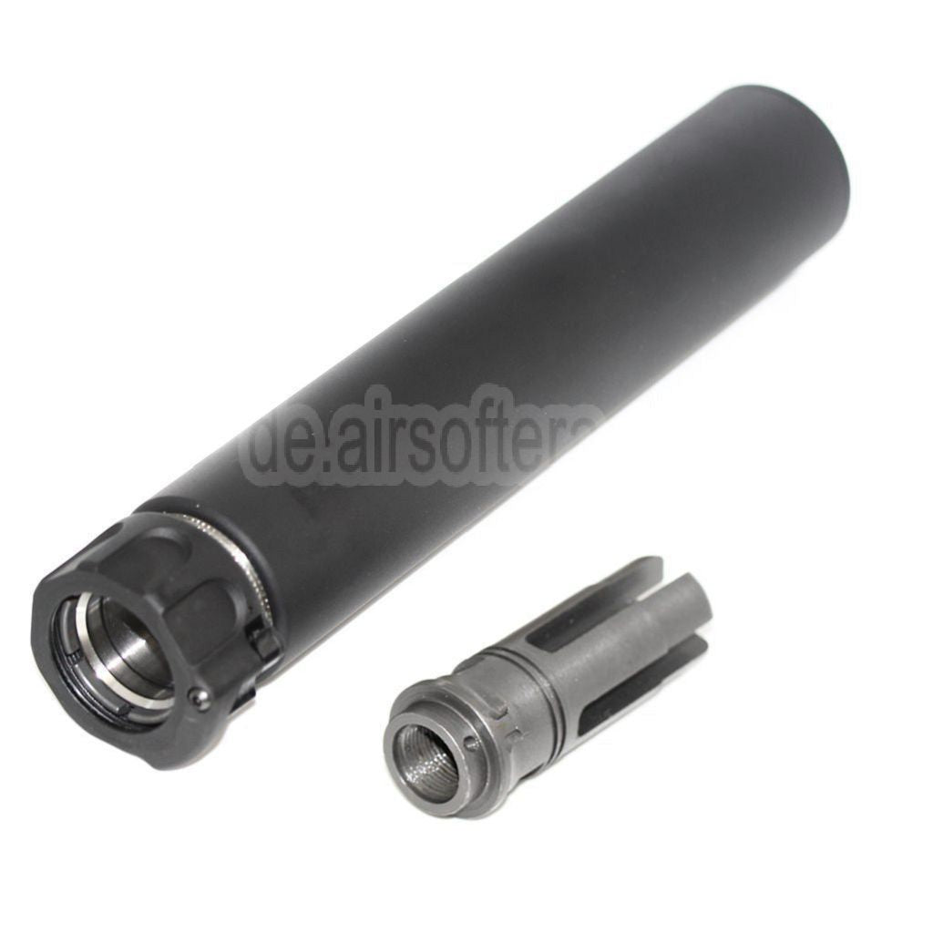 5KU 213mm SOCOM762 RC Schalldämpfer mit Mündungsfeuerdämpfer Geeignet für -14mm CCW Gegen den Uhrzeigersinn Lauf Gewehre Airsoft