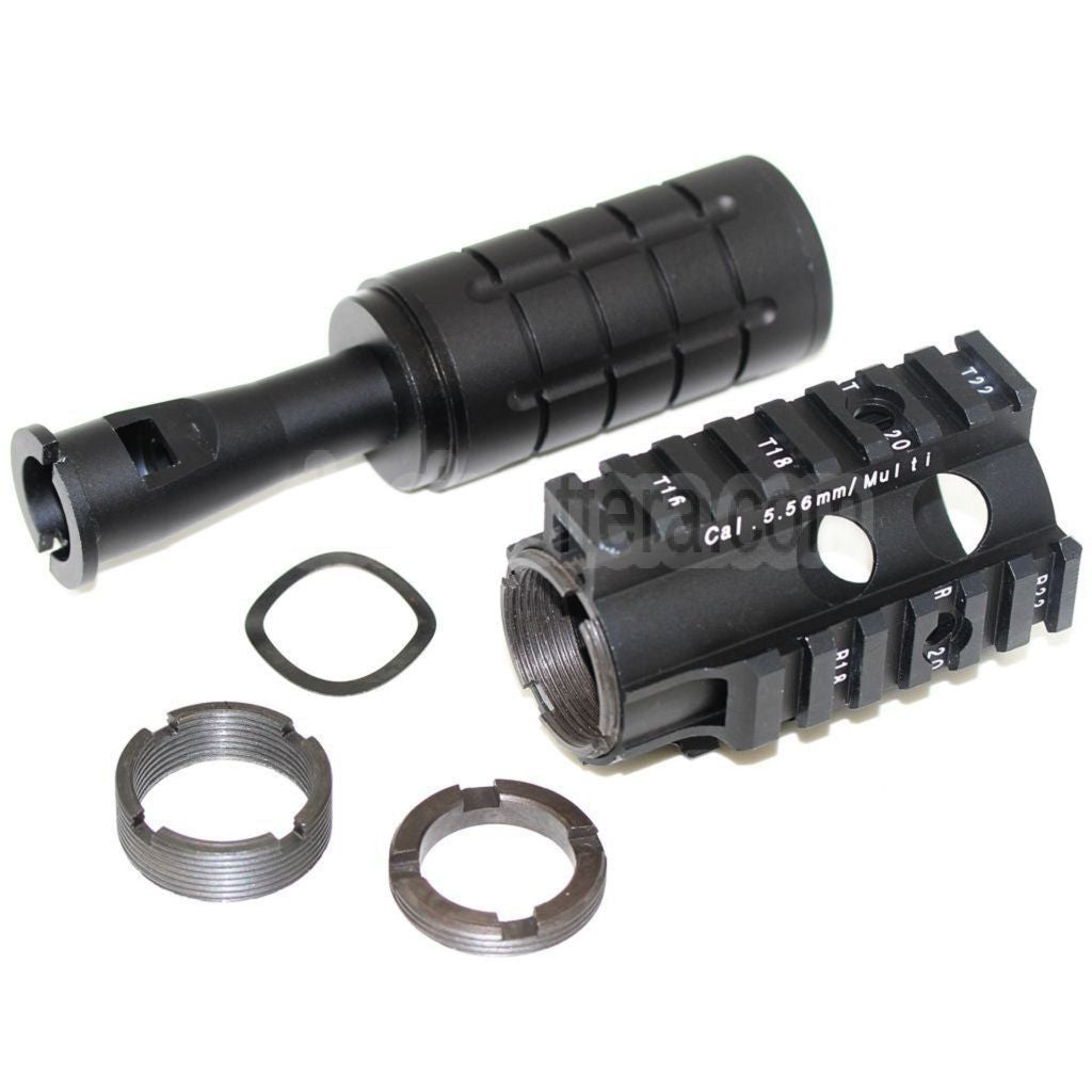 5KU Mini Patriot vordere Kit Handschutz Schienen System Geeignet für WA M4 M16 Serie GBB Gewehre Airsoft Schwarz