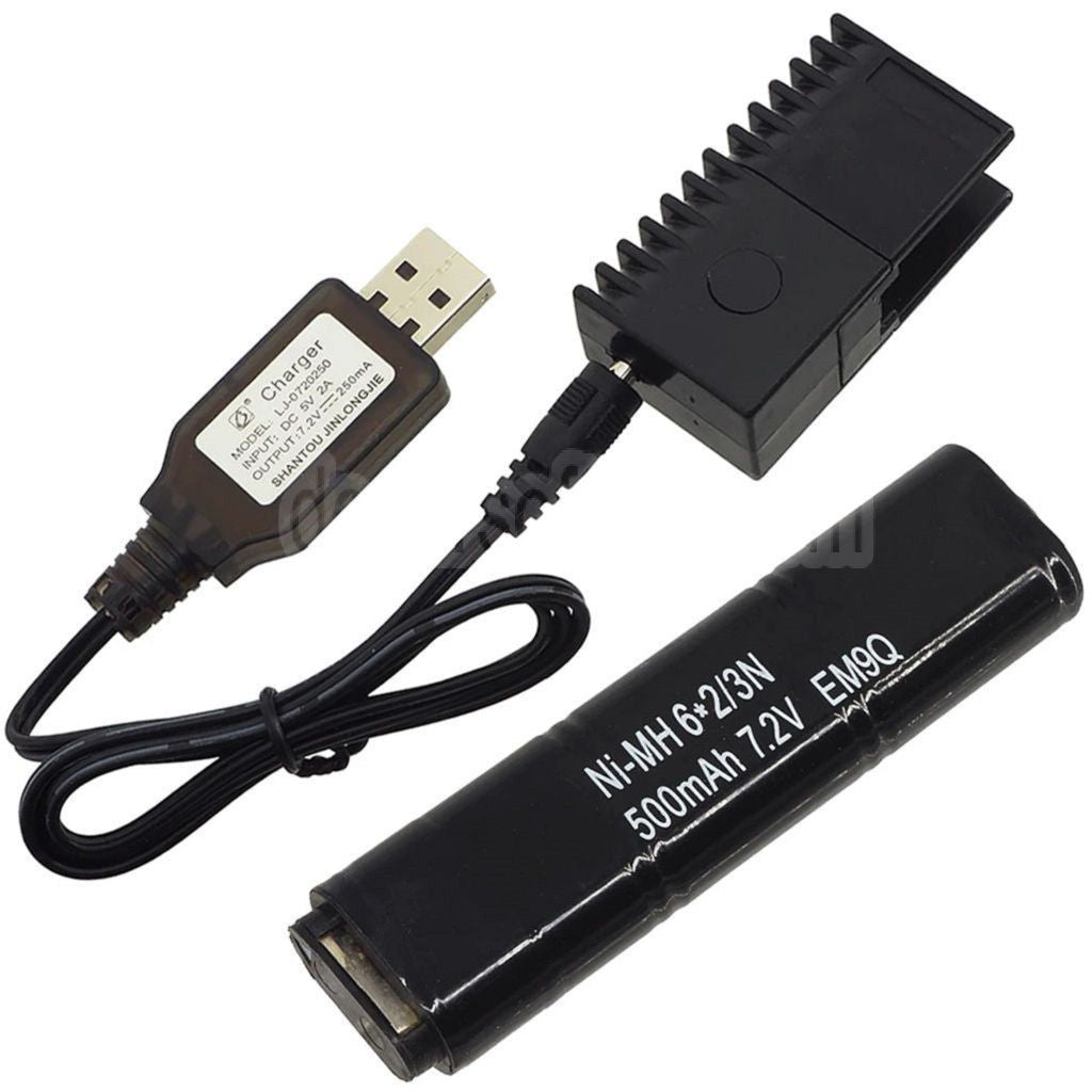 CYMA 7.2V 500mAh Ni-MH Batterie und USB Ladegerät Geeignet für CYMA AEP Serie Pistolen