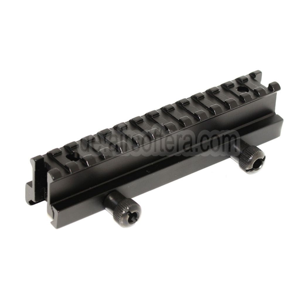 AirsoftEra 20mm 14-Slots 0.8 Zoll Durchsichtige Mini-Riser-Halterung Geeignet für 20mm Schienensystem Schwarz