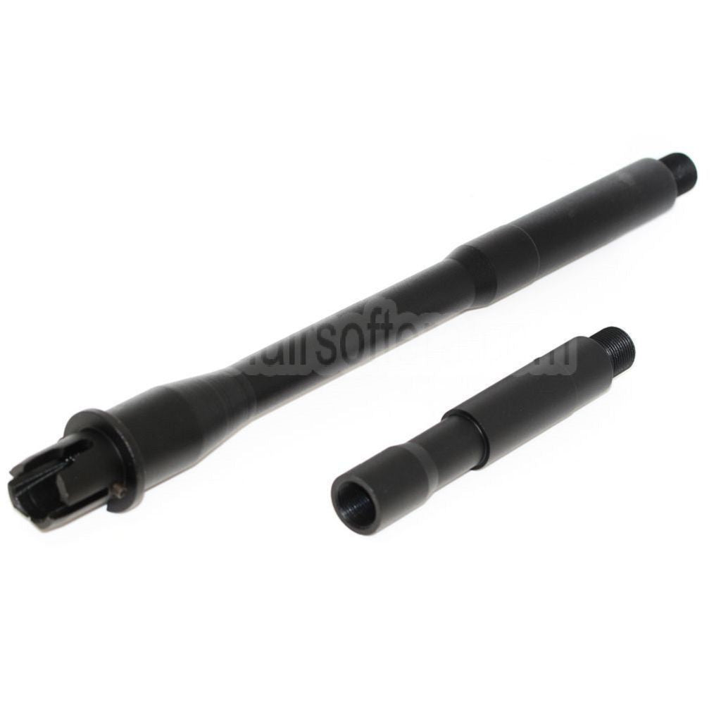 E&C 15 Zoll Aluminum CQB Außenlauf Verlängerungsrohr -14mm CCW Gegen den Uhrzeigersinn Geeignet für M4 M16 Serie AEG Gewehre Airsoft Schwarz