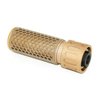 AirsoftEra 125mm 5 Zoll 5.56 Stil QDC Schalldämpfer mit Mündungsfeuerdämpfer Geeignet für -14mm CCW Gegen den Uhrzeigersinn Lauf Gewehre Airsoft Tan