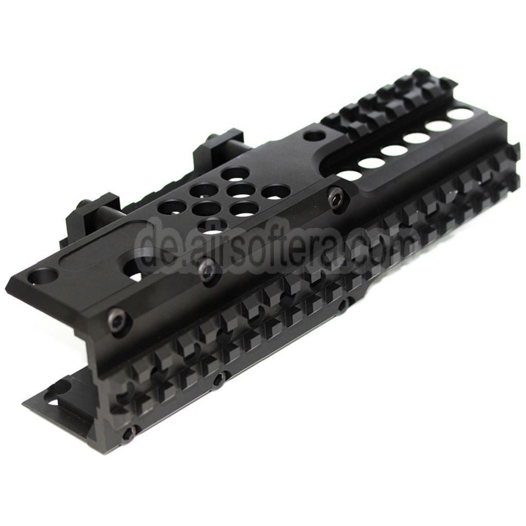 AirsoftEra 206mm CNC Aluminum RIS RAS Handschutz Schienen System Geeignet für A&K PKM AEG Gewehre Schwarz