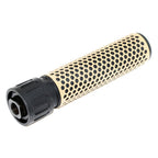 AirsoftEra 179mm 7 Zoll 5.56 Stil QDC Schalldämpfer mit Mündungsfeuerdämpfer Geeignet für -14mm CCW Gegen den Uhrzeigersinn Lauf Gewehre Airsoft Tan/Schwarz