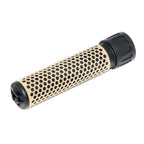 AirsoftEra 179mm 7 Zoll 5.56 Stil QDC Schalldämpfer mit Mündungsfeuerdämpfer Geeignet für -14mm CCW Gegen den Uhrzeigersinn Lauf Gewehre Airsoft Tan/Schwarz