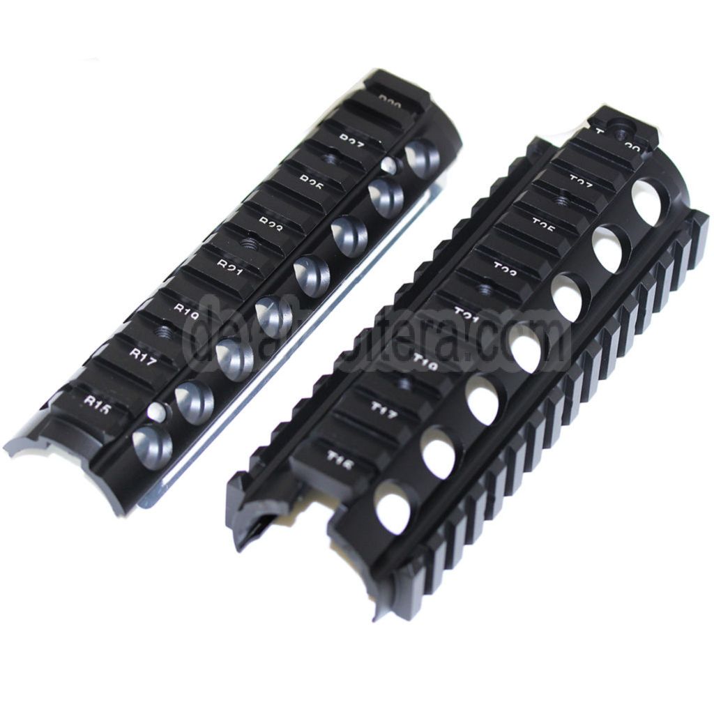 E&C 170mm CNC Aluminum KAC Typ M4A1 M4CQB RAS Handschutz Schienen System Geeignet für CYMA E&C D-Boys G&P Classic Army KWA G&G Tokyo Marui M4 M16 Serie AEG Gewehre Airsoft Schwarz