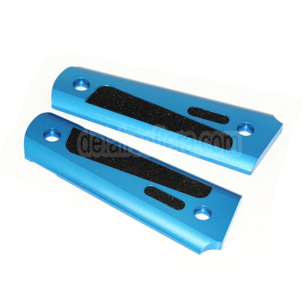 AirsoftEra CNC Aluminum Punktier Griffabdeckung Geeignet für Tokyo Marui M1911 / MEU Pistolen Blau/Schwarz
