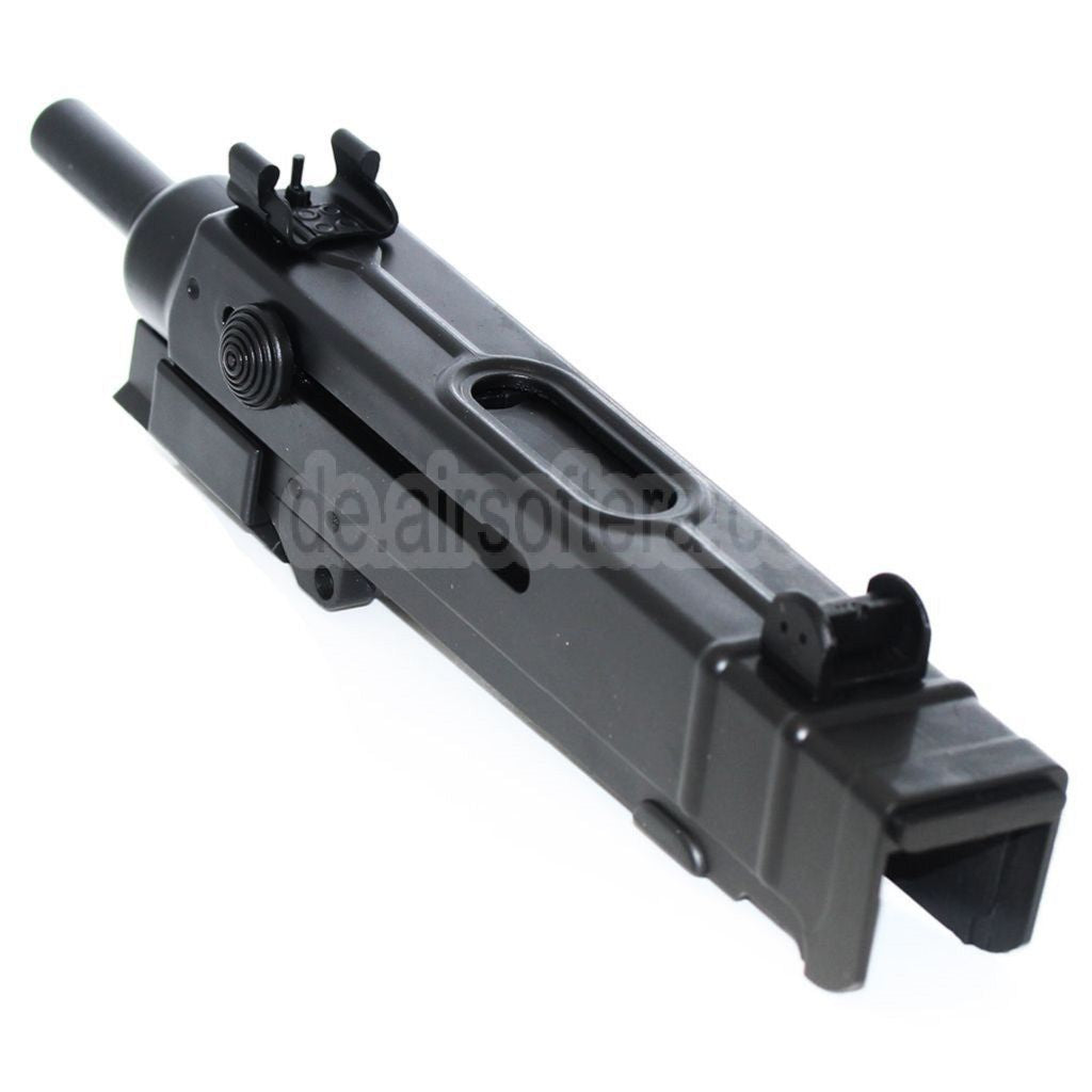 AirsoftEra Oberkörper Empfängerrahmen mit Außenlauf und 4-Slot Schiene Geeignet für WELL R2 Jing Gong JG Tokyo Marui VZ61 Scorpion AEP AEG Gewehre
