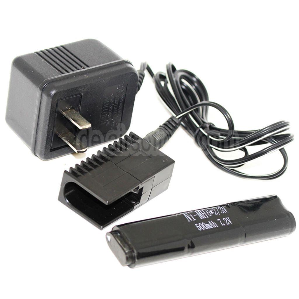 CYMA 7.2V 500mAh Ni-MH Batterie und 110V US Stecker Ladegerät Geeignet für CYMA AEP Serie AEG Airsoft