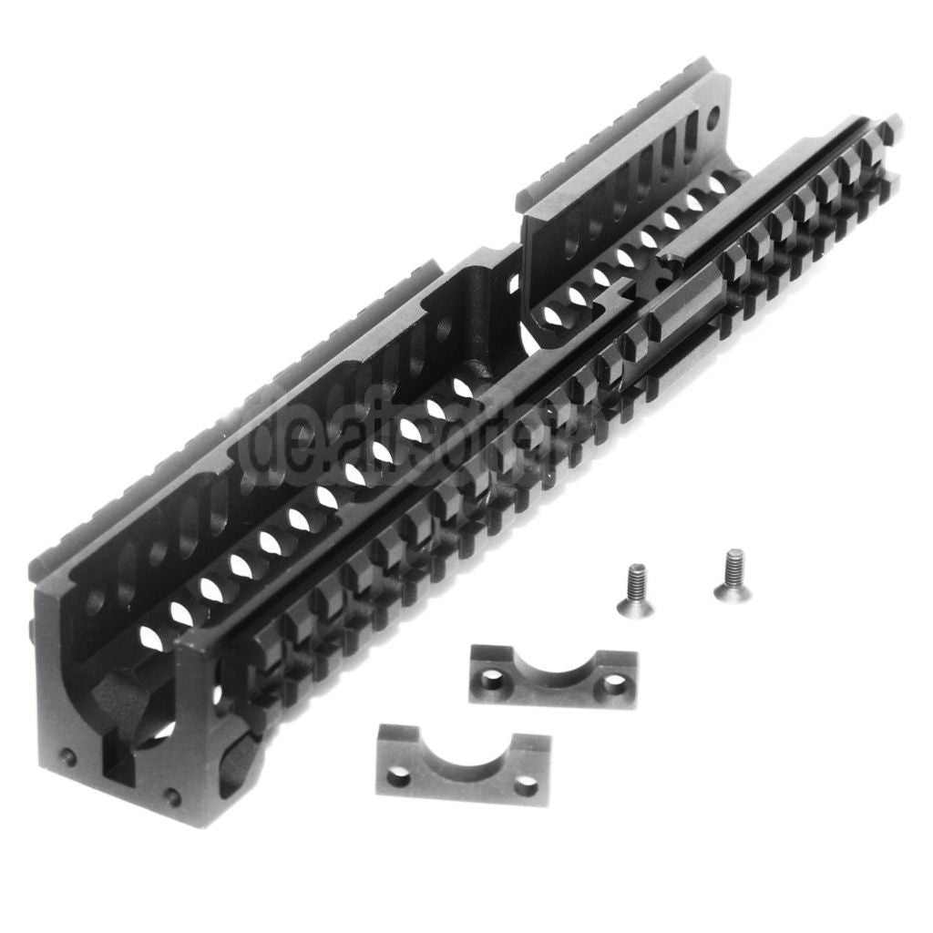 5KU CNC Aluminum 254mm B30 Stil Lang Untere Handschutz Schienen System Geeignet für LCT GHK E&L Tokyo Marui AK Serie AEG GBB Gewehre Airsoft Schwarz