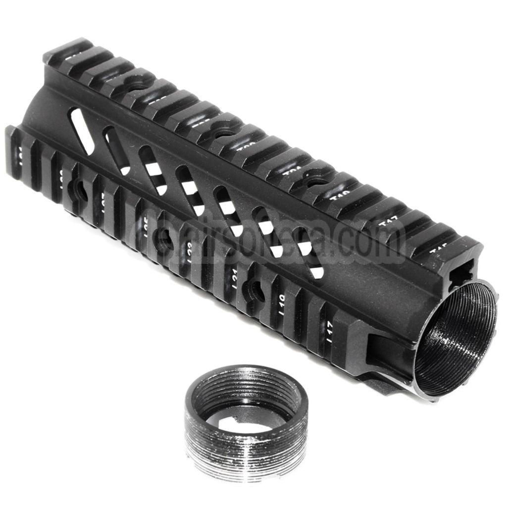 APS CNC Aluminum 176mm 7 Zoll OD Free Float Handschutz Schienen System Geeignet für M4 M16 Serie AEG Gewehre Airsoft Schwarz