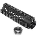 APS CNC Aluminum 176mm 7 Zoll OD Free Float Handschutz Schienen System Geeignet für M4 M16 Serie AEG Gewehre Airsoft Schwarz