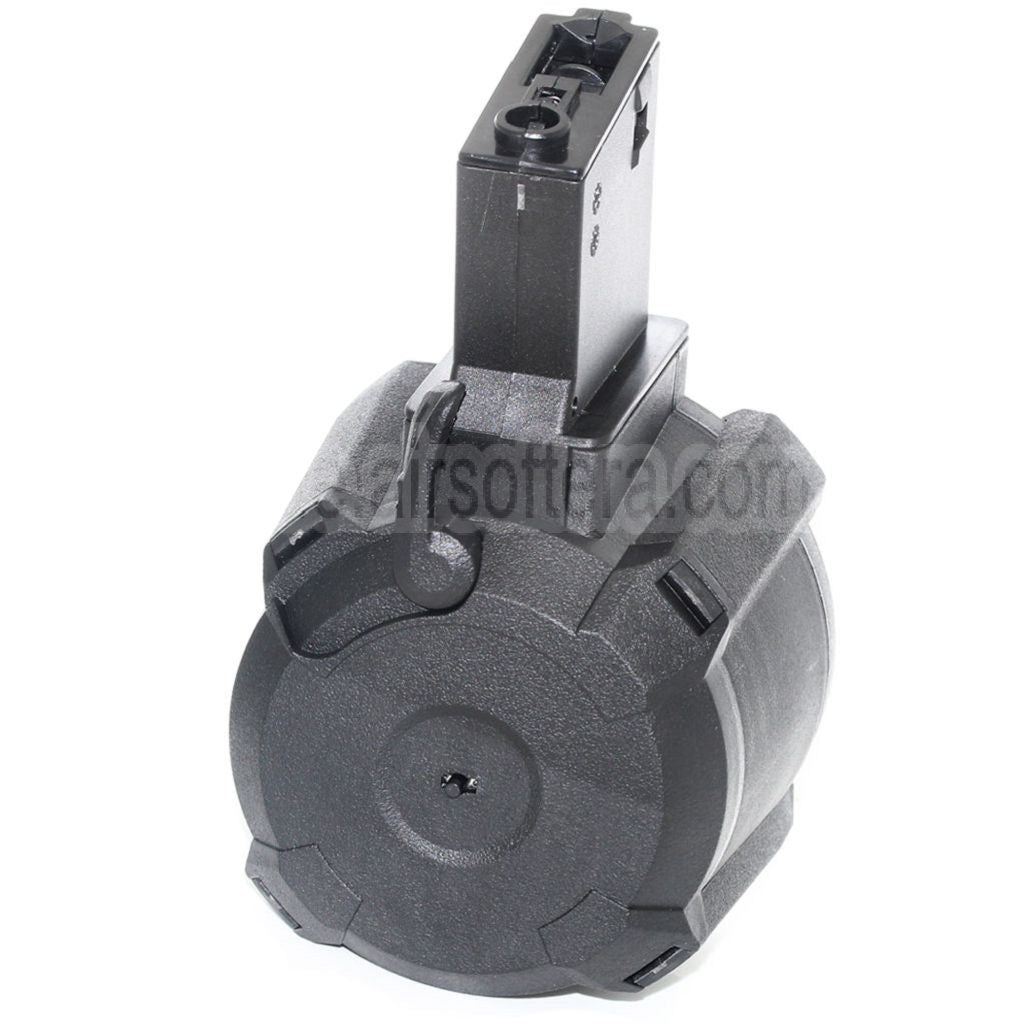 BATTLEAXE 1400rd Elektrisch Trommelmagazin Geeignet für M4 M16 Serie AEG Gewehre Airsoft Schwarz