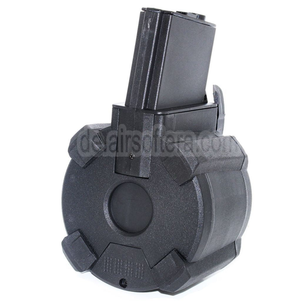 BATTLEAXE 1400rd Elektrisch Trommelmagazin Geeignet für M4 M16 Serie AEG Gewehre Airsoft Schwarz