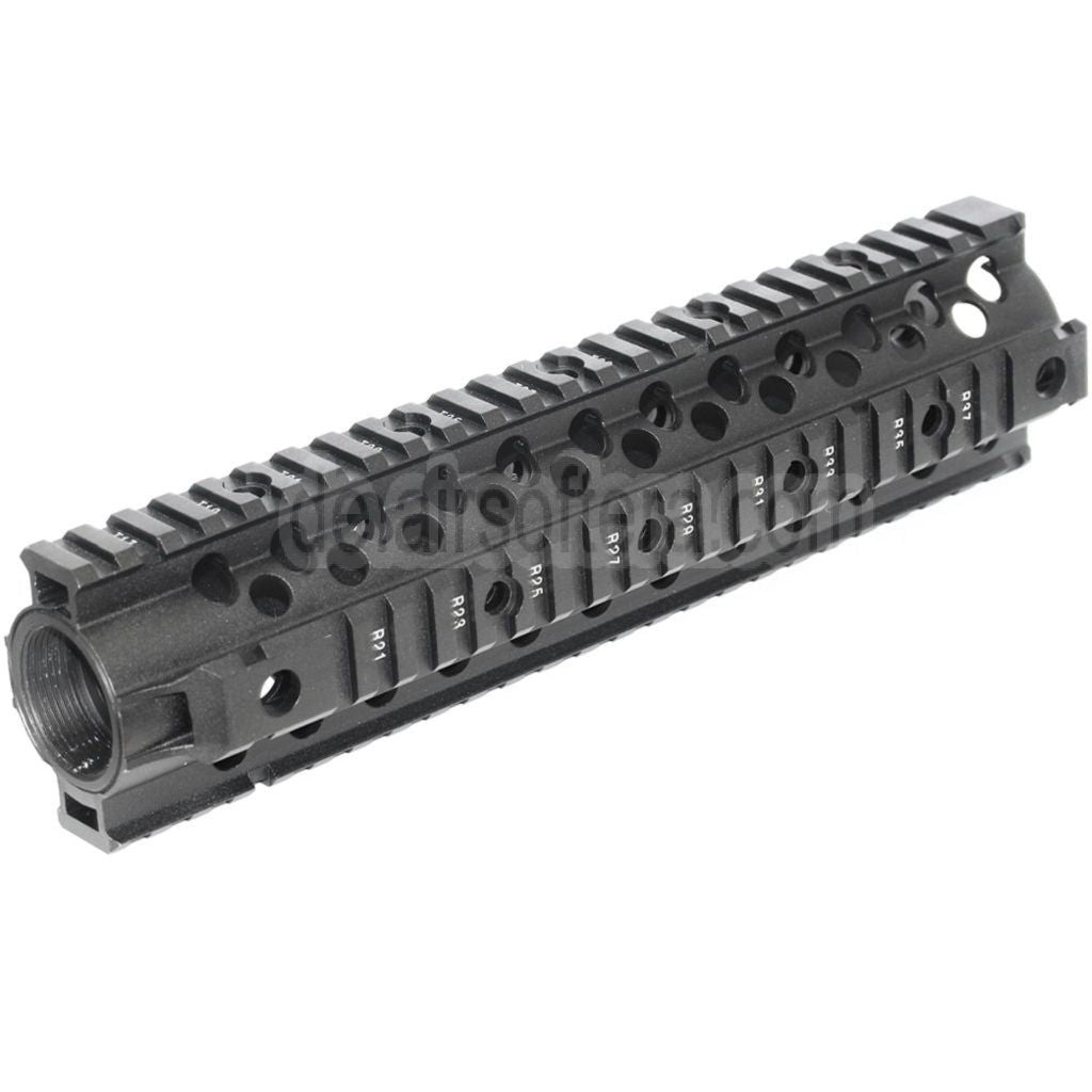 CYMA CNC Aluminum 255mm 10 Zoll Free Float RIS Handschutz Schienen System Geeignet für M4 M16 Serie AEG Gewehre Airsoft Schwarz