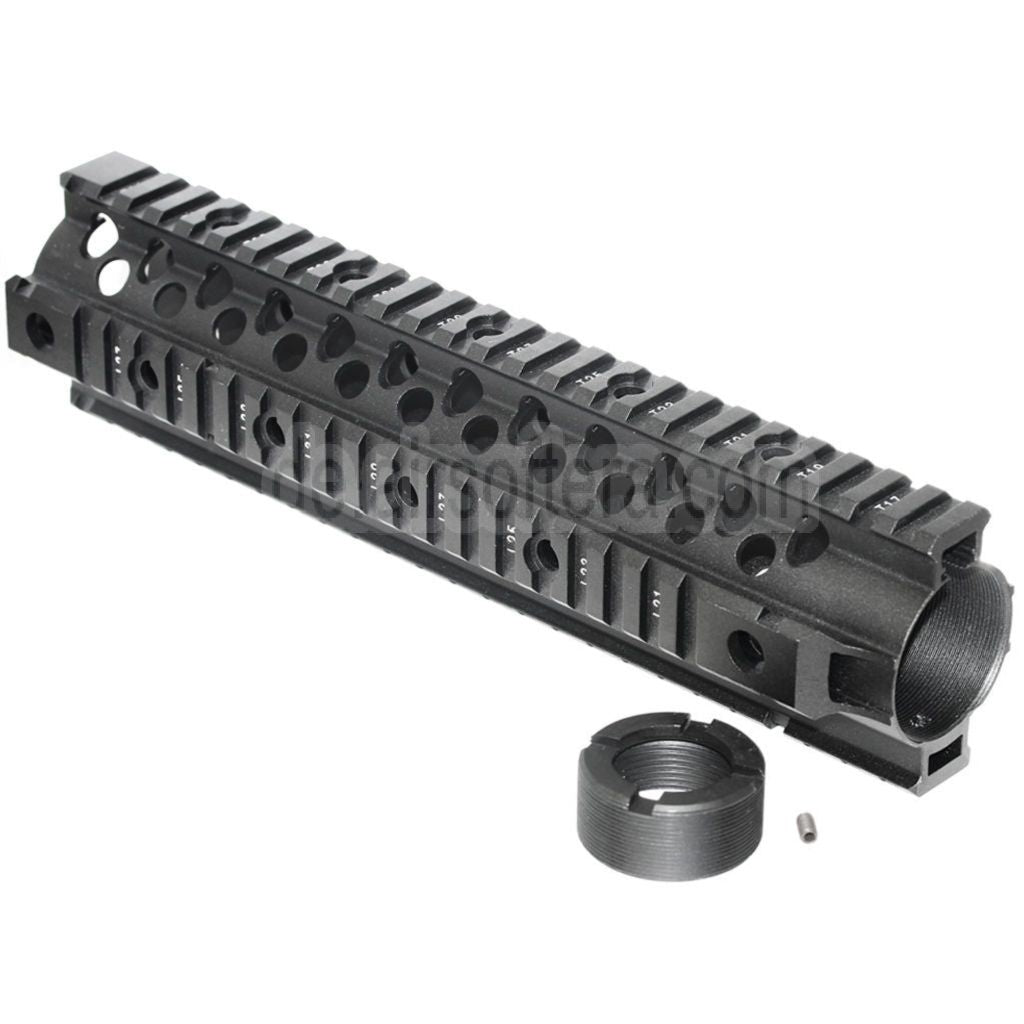 CYMA CNC Aluminum 255mm 10 Zoll Free Float RIS Handschutz Schienen System Geeignet für M4 M16 Serie AEG Gewehre Airsoft Schwarz