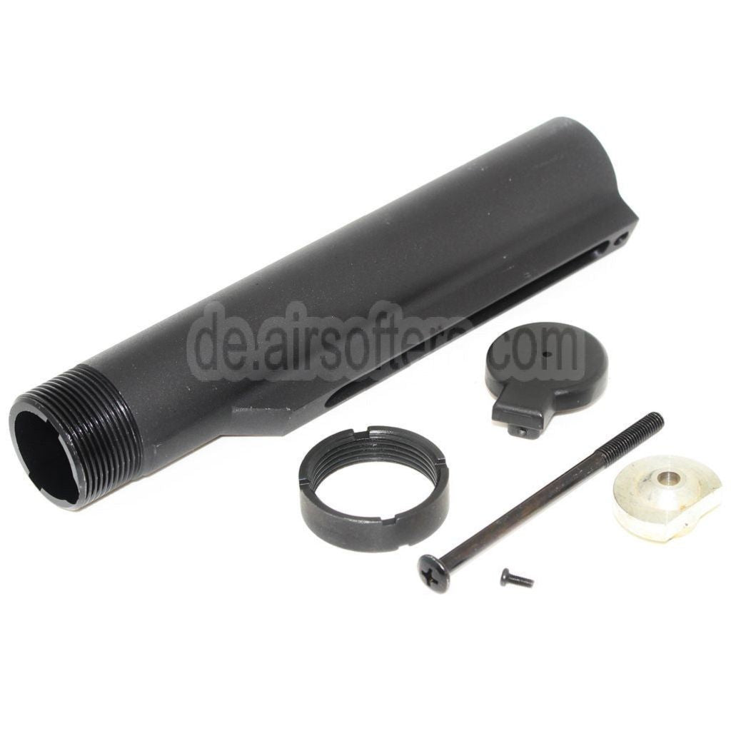 D-Boys 6-Positions Gewehrschaft Pufferrohr Geeignet für M4 M16 Serie AEG Gewehre Airsoft Schwarz