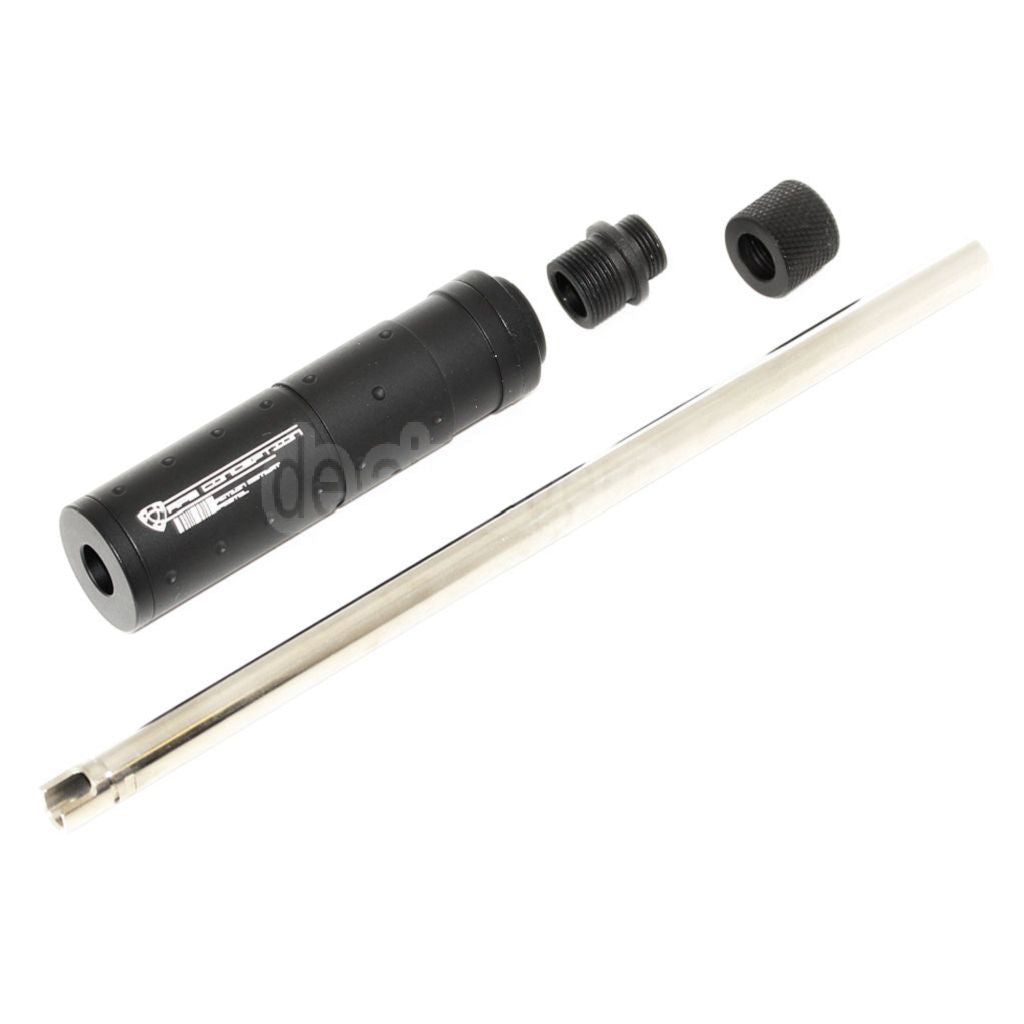 APS 6.03mm 190mm Power Up Erweitert Innere Lauf and Schalldämpfer mit Adapter (-12mm CCW To -14mm CCW) Geeignet für ACP601 Black Hornet Serie GBB Pistolen Airsoft