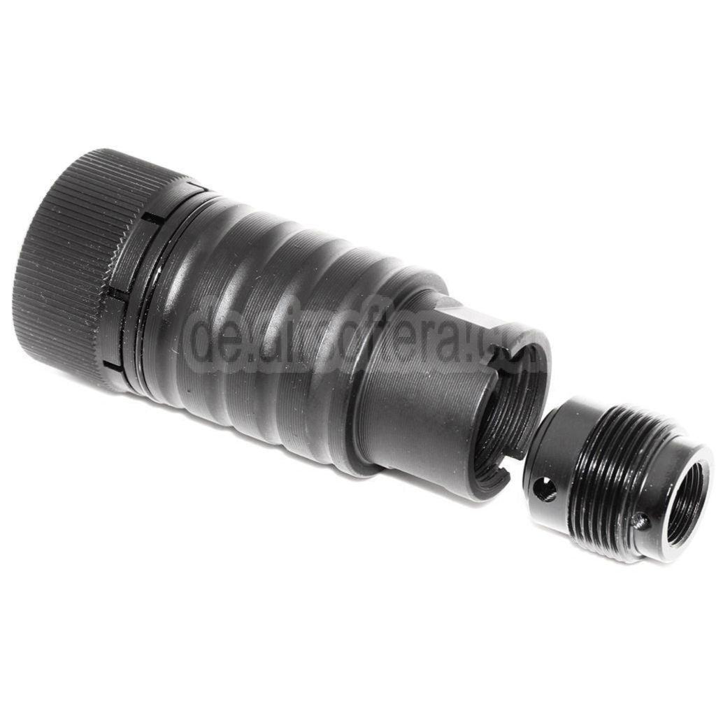 CYMA Einstellbares Soundverstärkungs design AK74 Mündungsfeuerdämpfer Geeignet für -14mm CCW Gegen den Uhrzeigersinn Lauf Gewehre Airsoft Schwarz