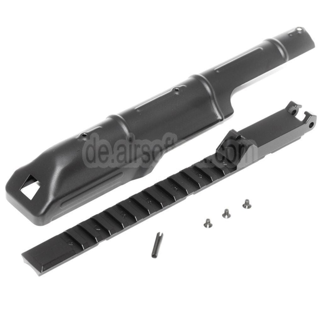 CYMA Obere Empfängerabdeckung mit 20mm Taktikschienen Kimme Geeignet für D-Boys JG Jing Gong Golden Eagle CYMA Tokyo Marui AKS74U Serie AEG Gewehre Airsoft Schwarz