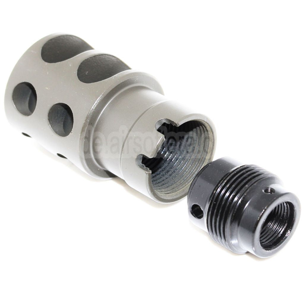 AirsoftEra 55mm DTK-2 Stil Mündungsbremse Mündungsfeuerdämpfer Geeignet für -14mm CCW Gegen den Uhrzeigersinn Lauf Gewehre