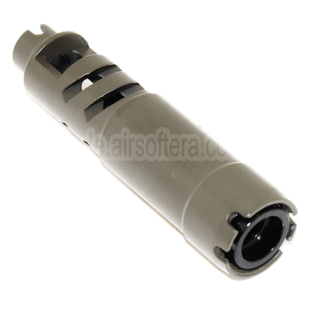 AirsoftEra 105mm Shturm Stil Mündungsbremse Mündungsfeuerdämpfer mit Adapter Geeignet für -14mm CCW Gegen den Uhrzeigersinn Lauf Gewehre