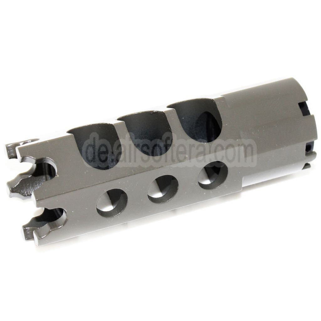 AirsoftEra 84mm DTK-1 Stil Mündungsbremse Mündungsfeuerdämpfer mit Adapter Geeignet für -14mm CCW Gegen den Uhrzeigersinn Lauf Gewehre