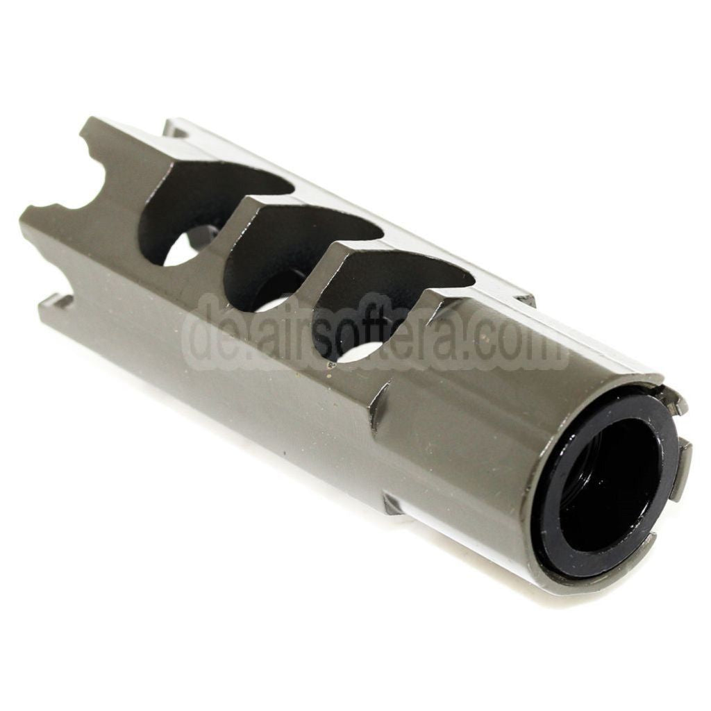 AirsoftEra 84mm DTK-1 Stil Mündungsbremse Mündungsfeuerdämpfer mit Adapter Geeignet für -14mm CCW Gegen den Uhrzeigersinn Lauf Gewehre