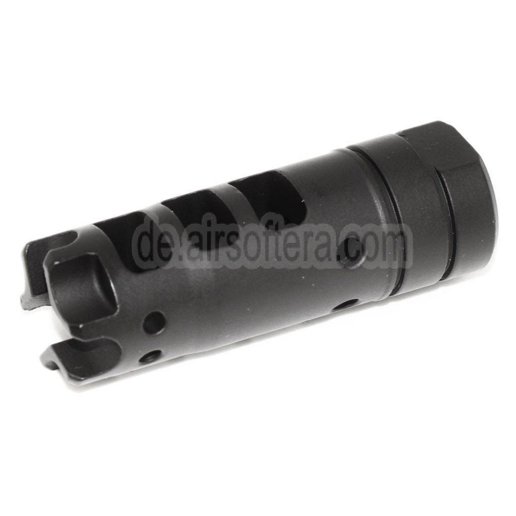 AirsoftEra 64mm Dragon 556 AK Stil Metall Mündungsbremse Mündungsfeuerdämpfer geeignet für -14mm CCW Gewehre mit gegen den Uhrzeigersinn gedrehtem Lauf Schwarz