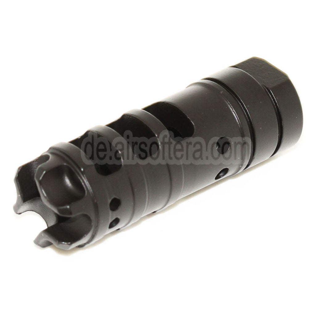 AirsoftEra 68mm Dragon AK Stil Metall Mündungsbremse Mündungsfeuerdämpfer geeignet für -14mm CCW Gewehre mit gegen den Uhrzeigersinn gedrehtem Lauf Schwarz