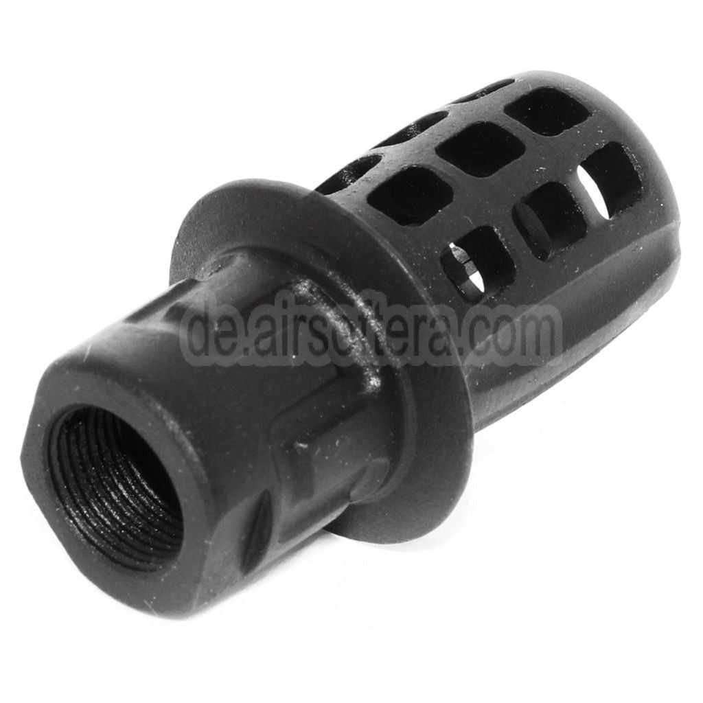 AirsoftEra 55mm Top Hat Mündungsfeuerdämpfer Mündungsbremse Geeignet für -14mm CCW Gegenuhrzeigersinn Gewinde Lauf Gewehre Schwarz