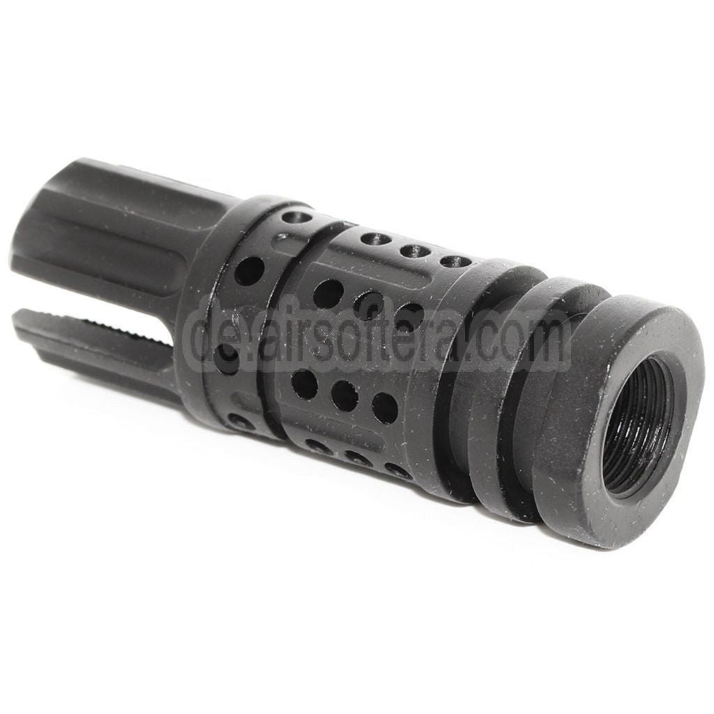 APS 68mm ICEFYRE Mündungsbremse Mündungsfeuerdämpfer Geeignet für -14mm CCW Gegen den Uhrzeigersinn Lauf Gewehre Airsoft Black