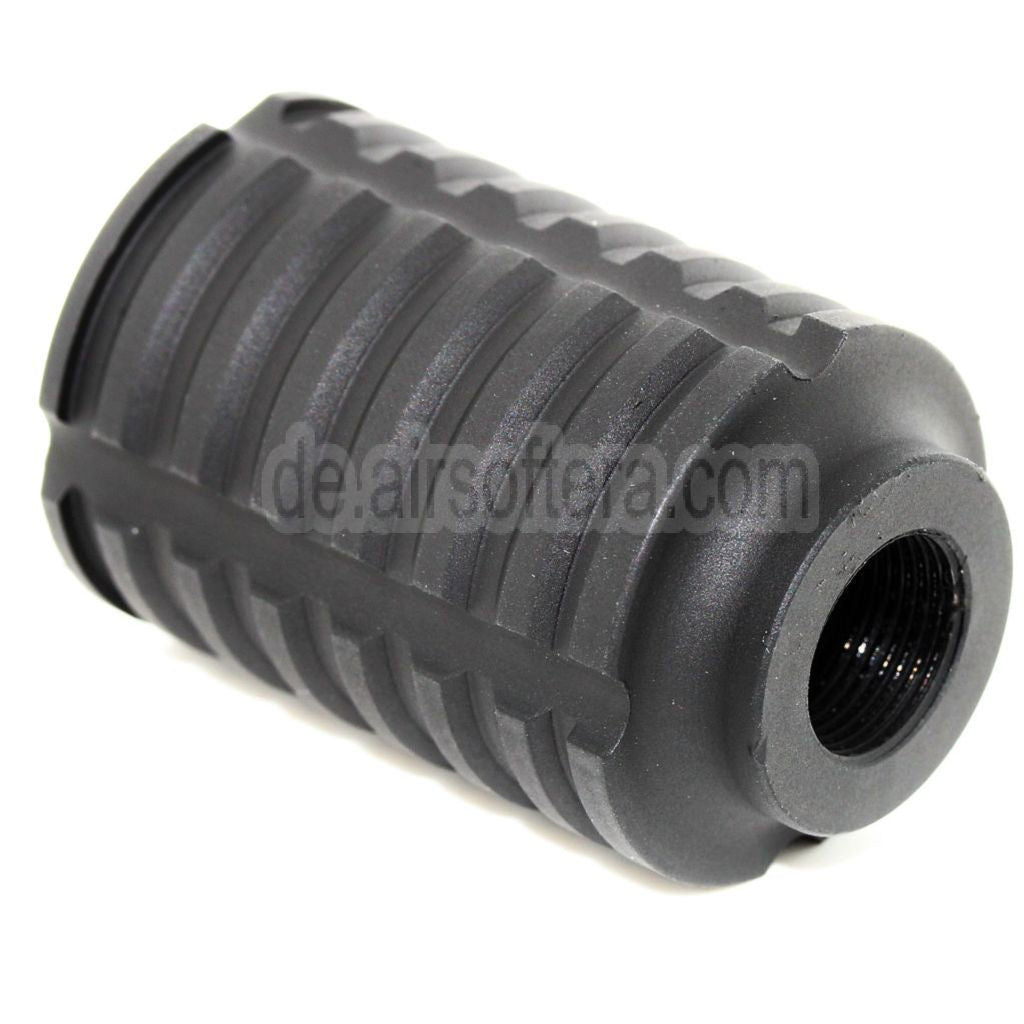 APS Type B Sound Blaster Amplifier Muzzle Mündungsfeuerdämpfer Geeignet für -14mm CCW Gegen den Uhrzeigersinn Lauf Gewehre Airsoft Schwarz
