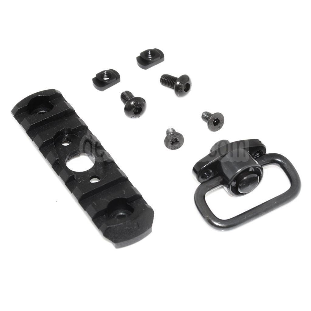APS 7-Slots MIL-STD 1913 Rail M-LOK Schienen Segmentplatte mit QD Riemenwirbel