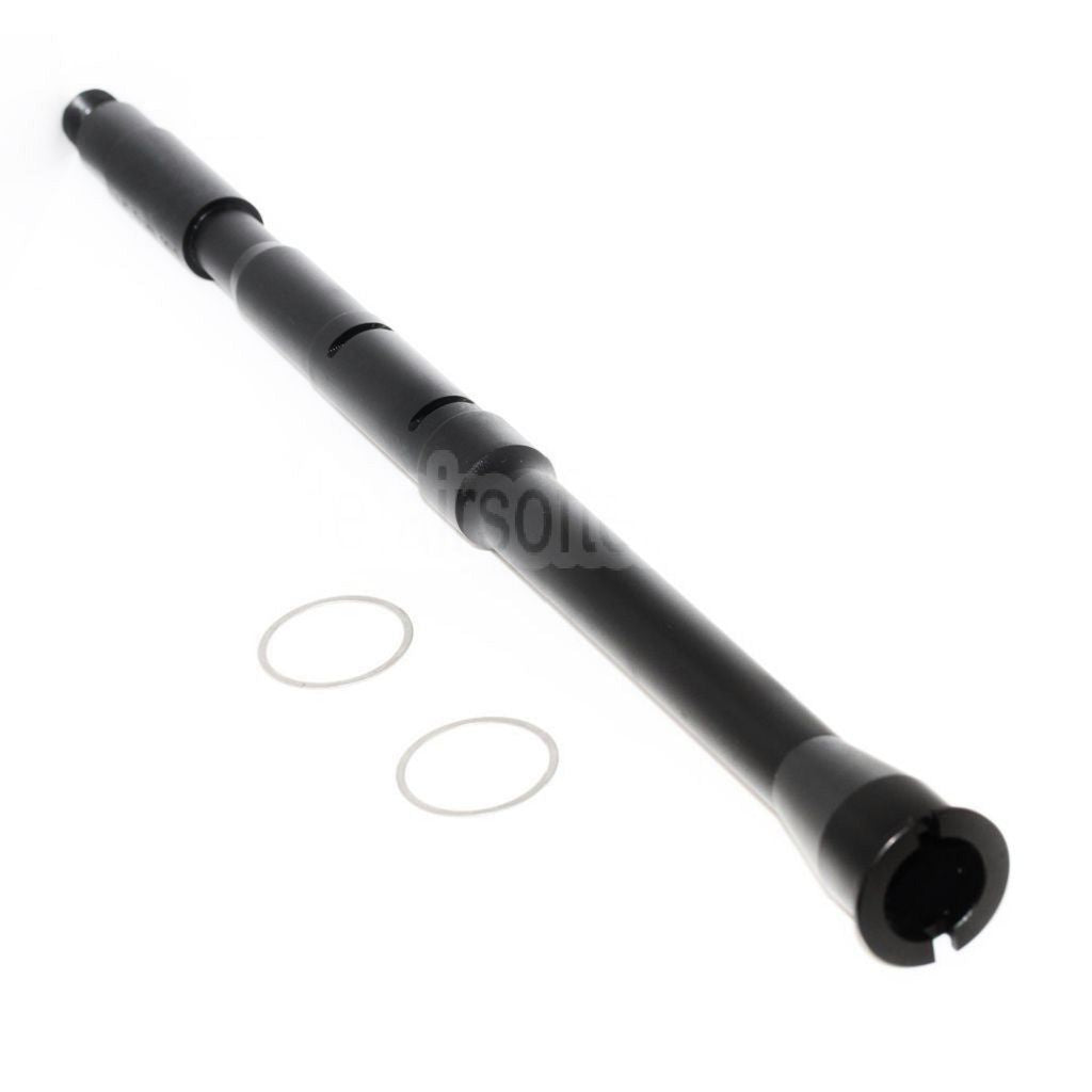 5KU 14.5 Zoll Aluminium Einteiliger Außenlauf -14mm CCW Gegen den Uhrzeigersinn Geeignet für WA M4 Serie GBB Gewehre Airsoft Schwarz