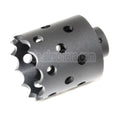 AirsoftEra 43mm/55mm Lochsäge Angriffsstil Metall Mündungsbremse Blitzunterdrücker geeignet für -14mm CCW Gewehre mit gegen den Uhrzeigersinn gedrehtem Lauf Schwarz