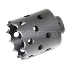 AirsoftEra 43mm/55mm Lochsäge Angriffsstil Metall Mündungsbremse Blitzunterdrücker geeignet für -14mm CCW Gewehre mit gegen den Uhrzeigersinn gedrehtem Lauf Schwarz